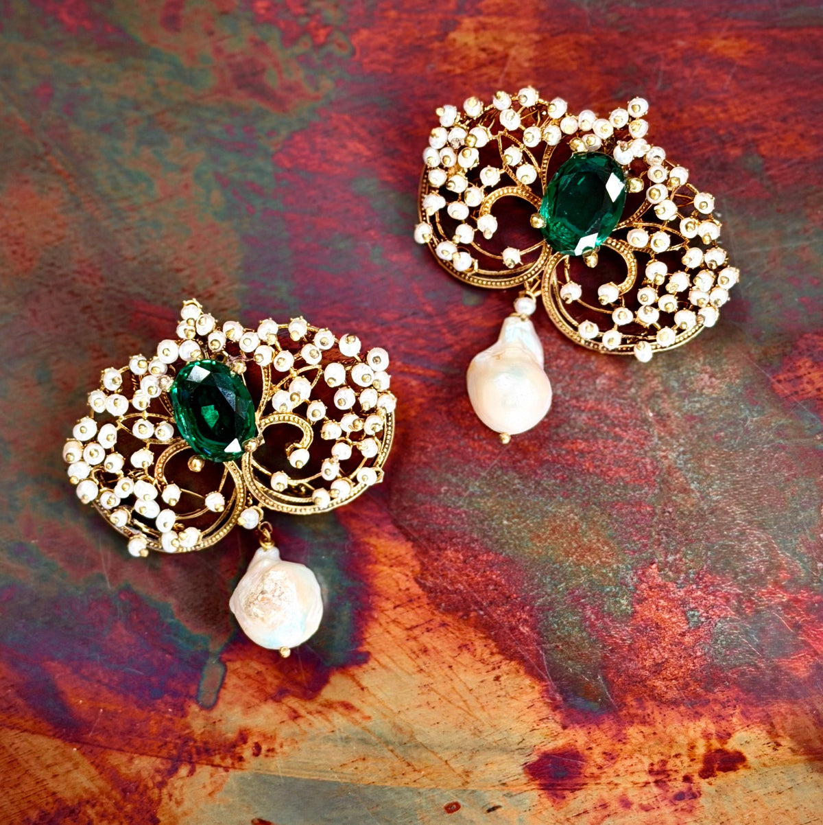 Victoria Brass Earrings