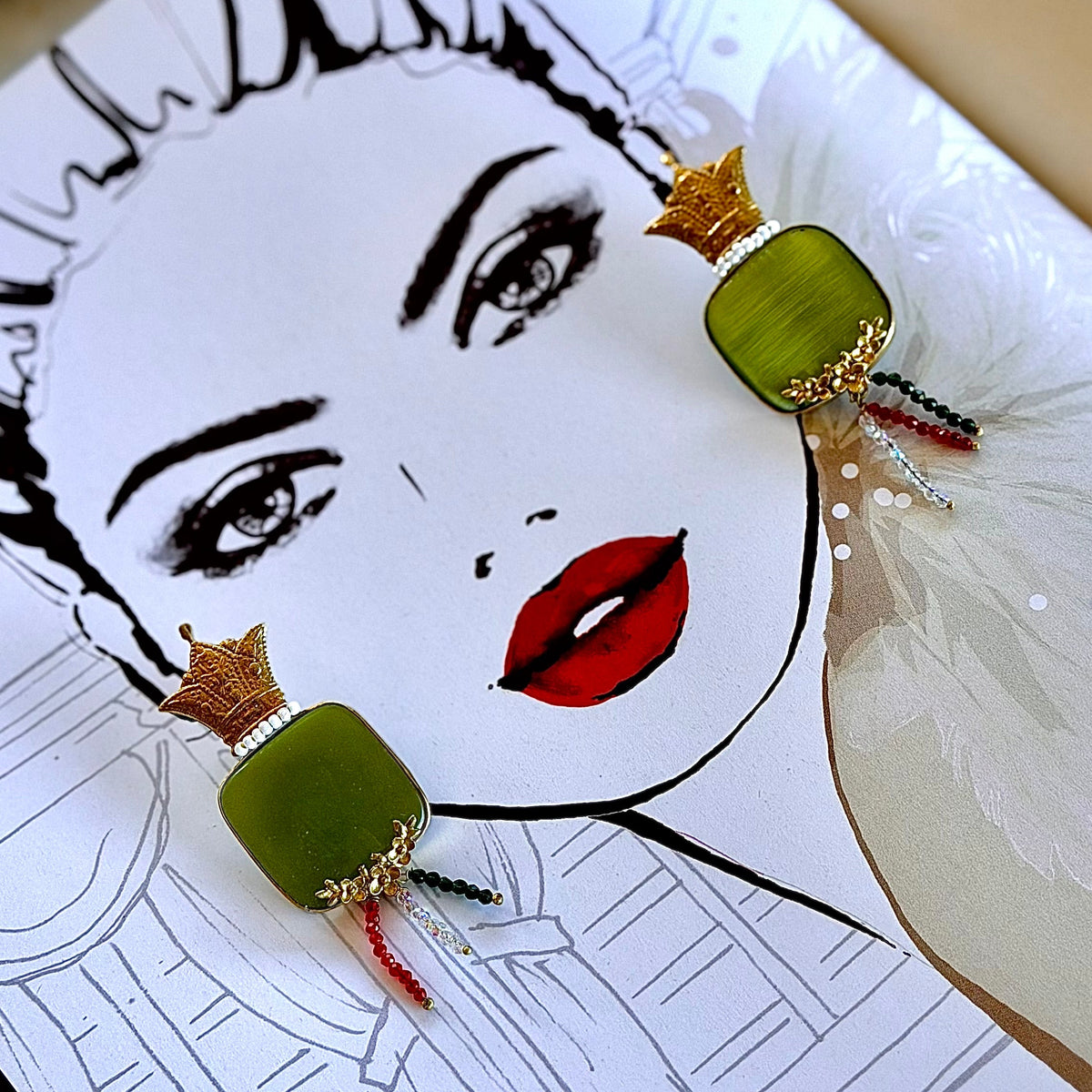 Crown Flag Earrings