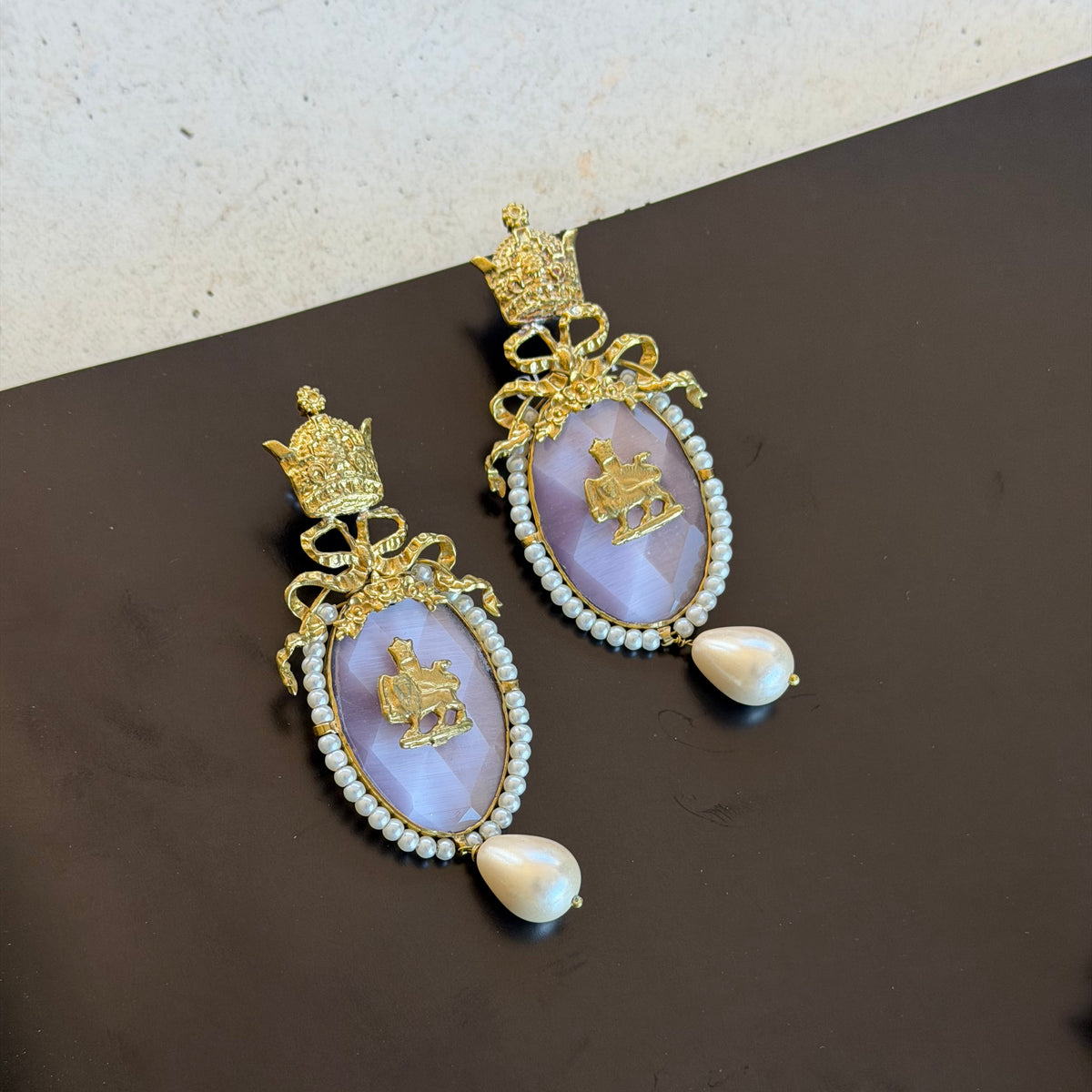 Crown Pink Earrings