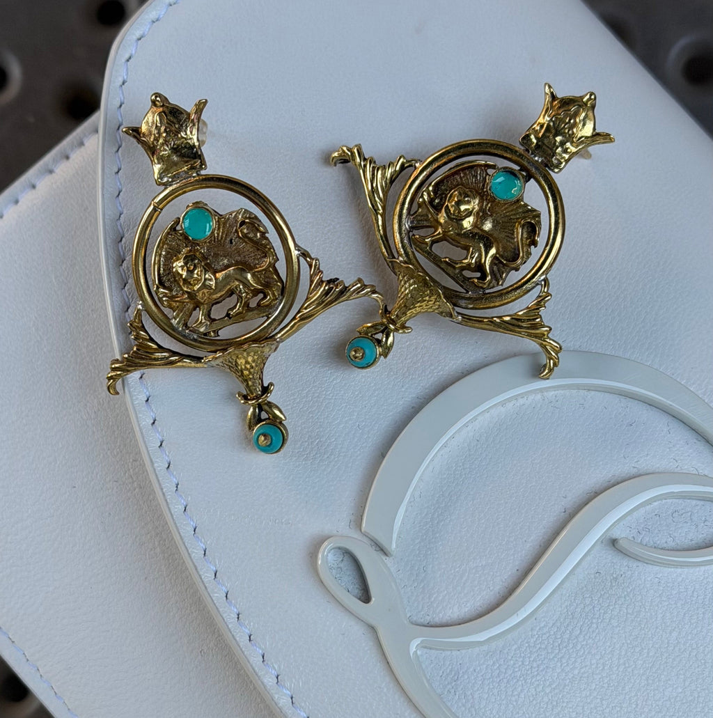 Lion & Sun Earrings