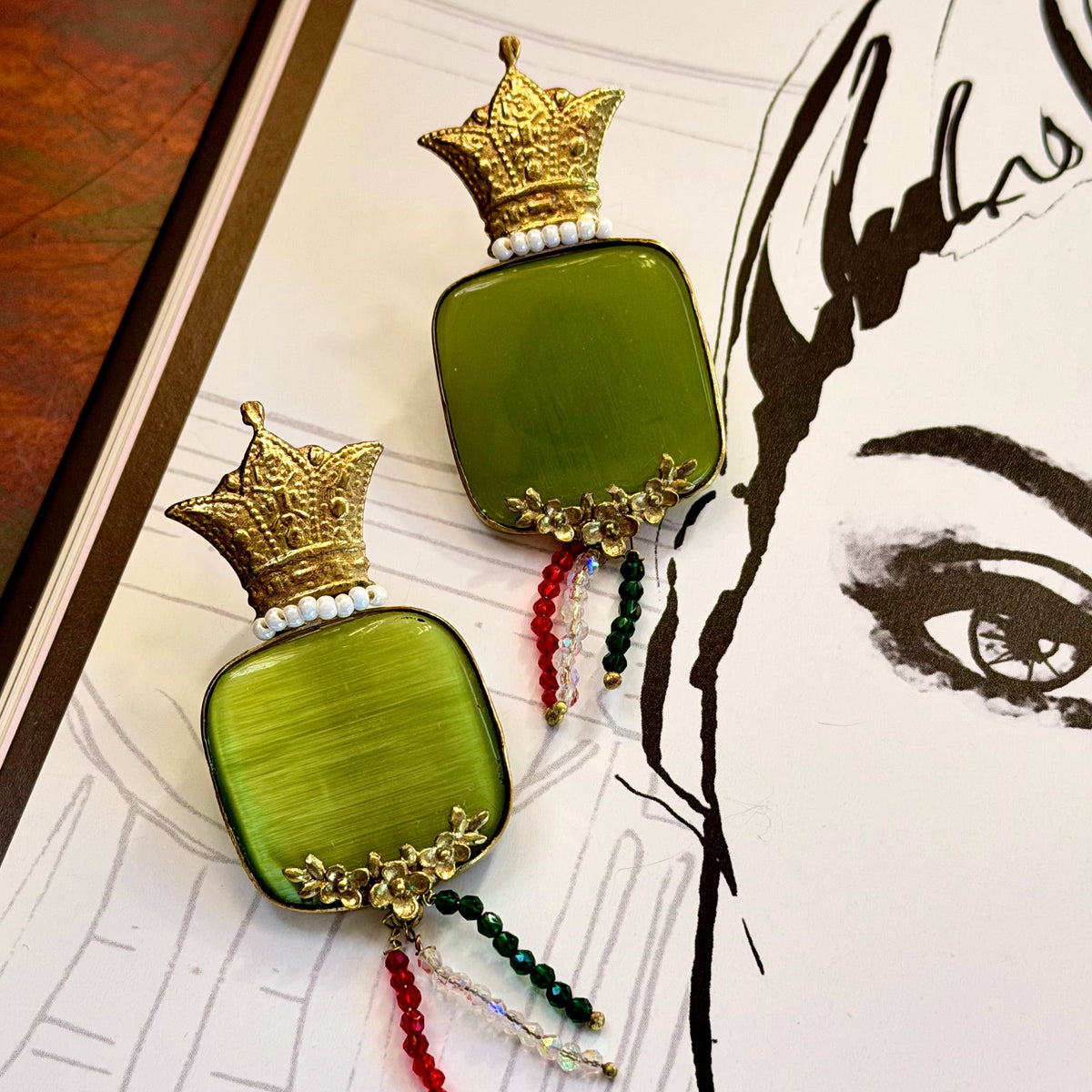 Crown Flag Earrings
