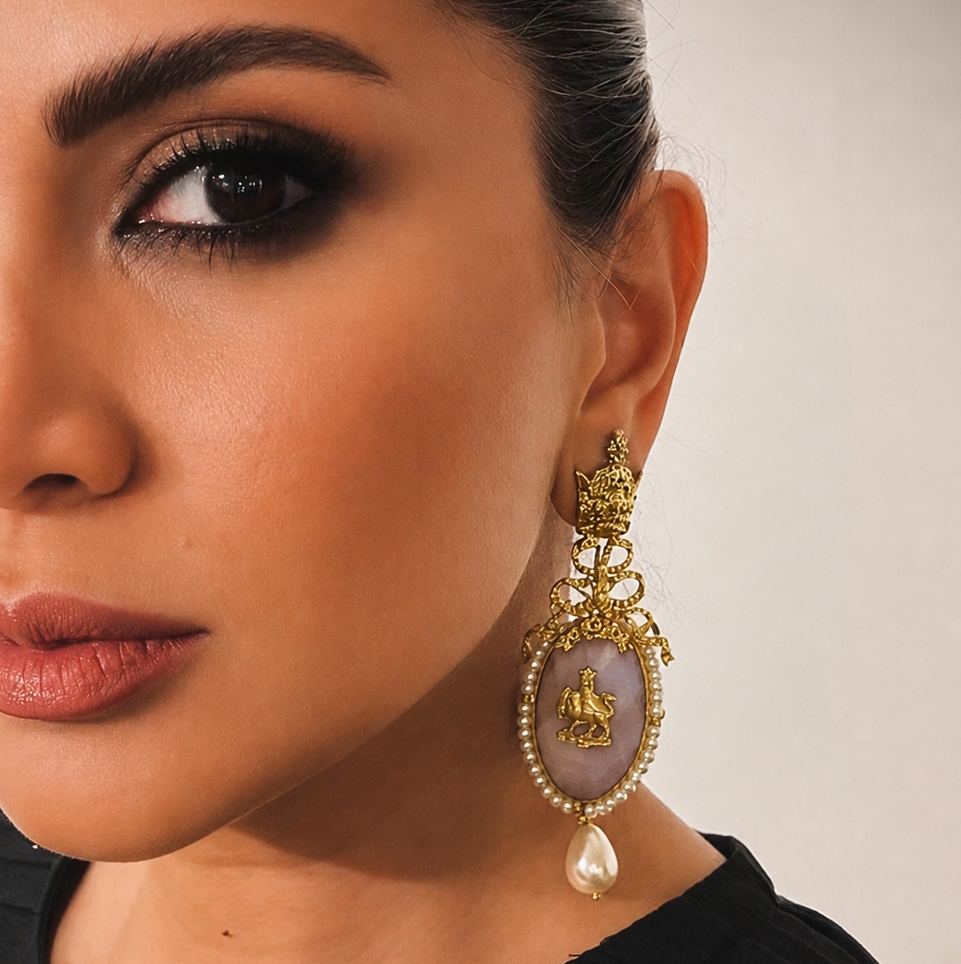 Crown Pink Earrings