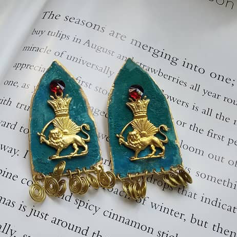 lion & sun earrings