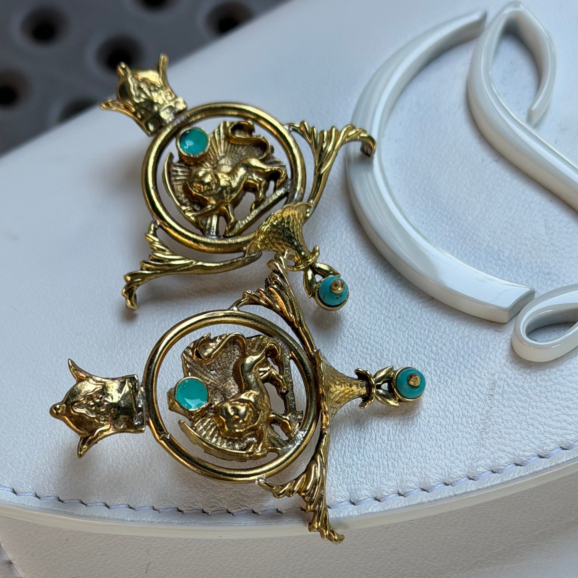 Lion & Sun Earrings