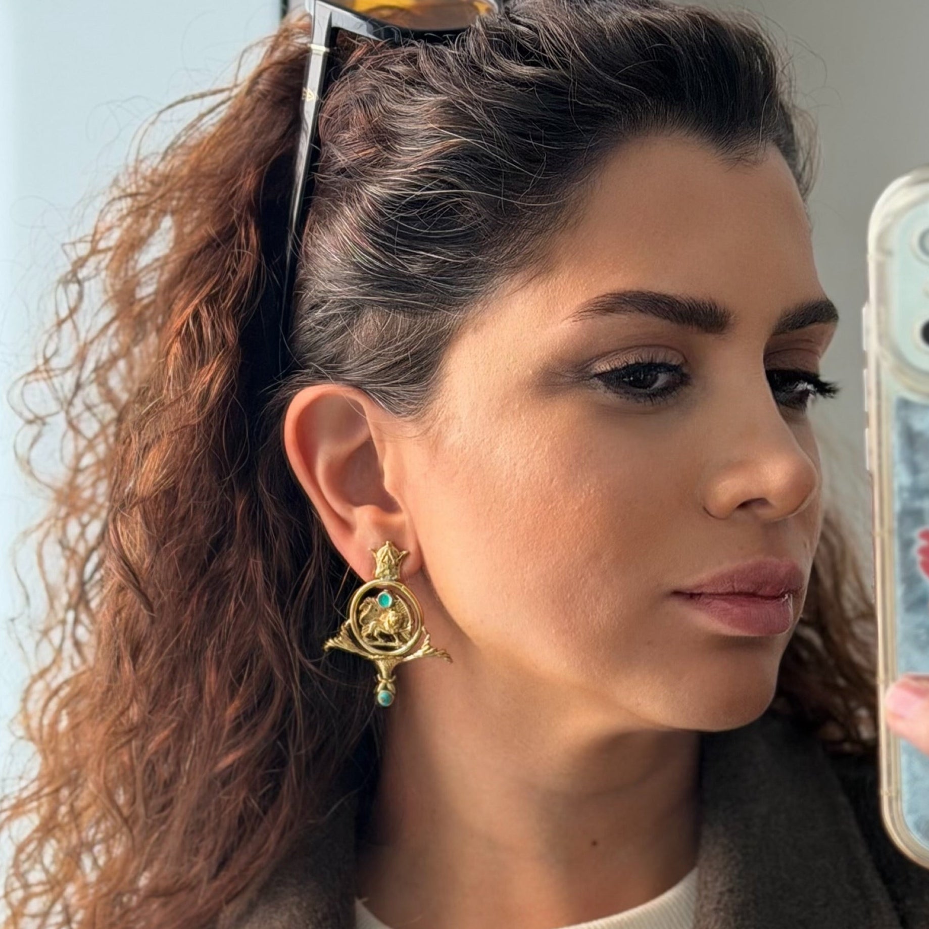 Lion & Sun Earrings