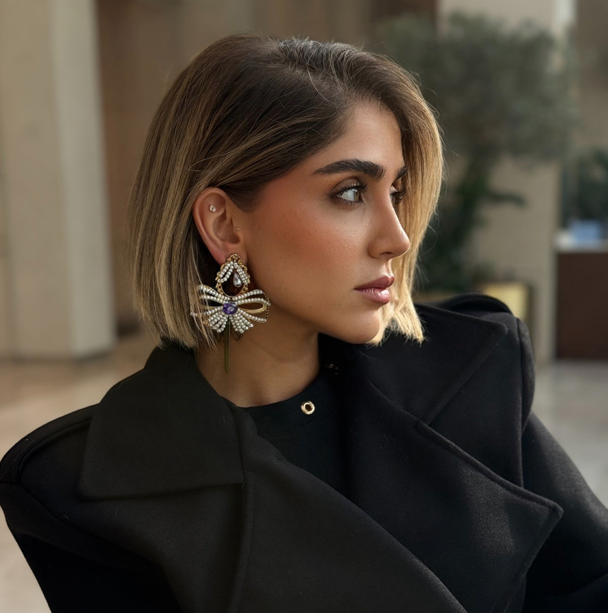Pearl Bow Earrings
