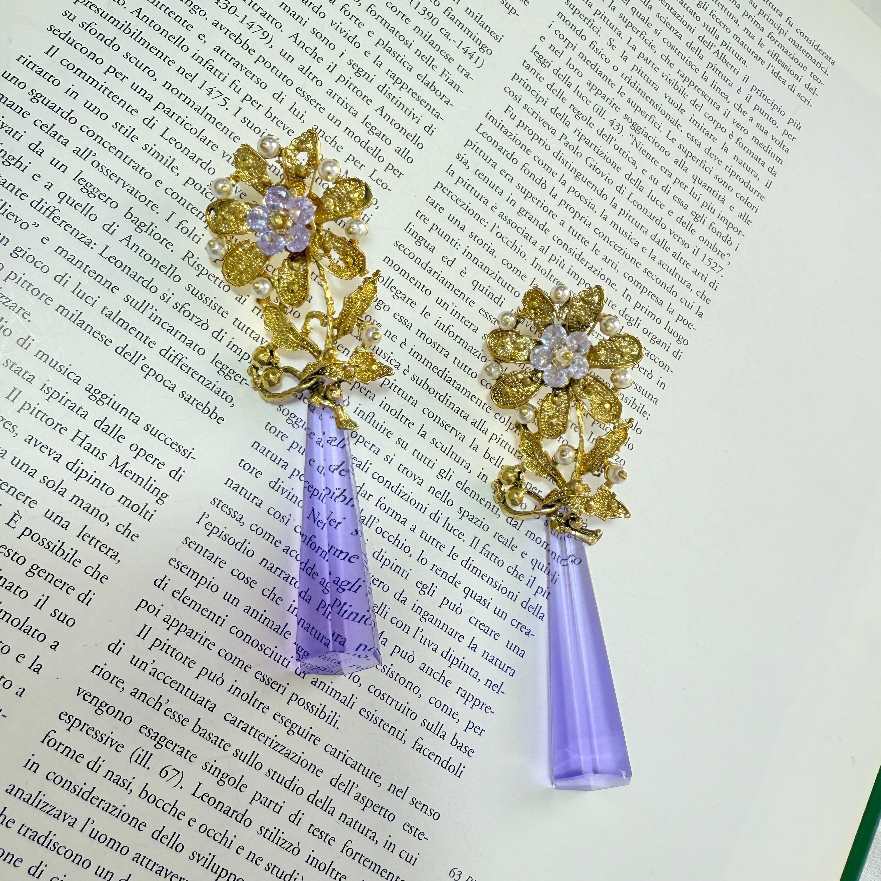 Flower Brass Earring